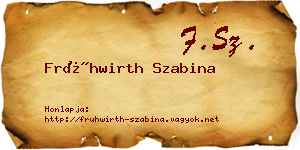Frühwirth Szabina névjegykártya