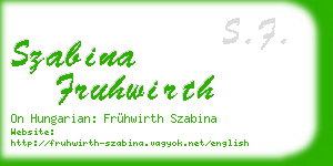 szabina fruhwirth business card
