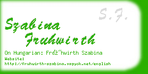 szabina fruhwirth business card